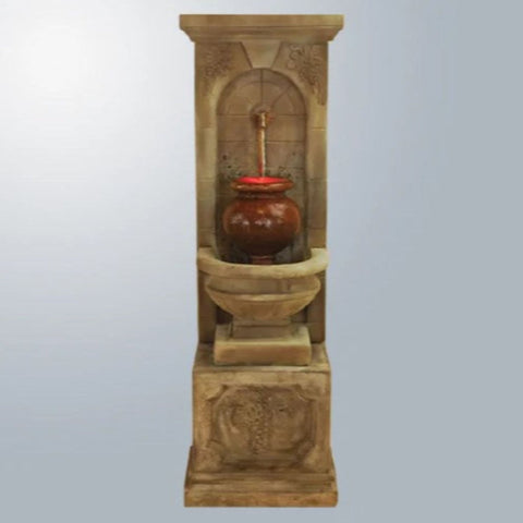 Giannini Garden St. Helena Urn Fountain For Rustic Iron Spout With Gray Gradient Background