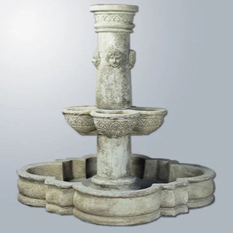 Giannini Garden Stagioni Pond Outdoor Fountain With Gray Gradient Background
