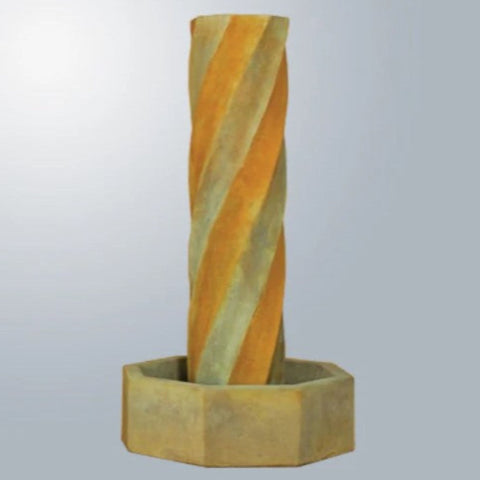 Giannini Garden Swirl Water Fountain No Ball With Gray Gradient Background