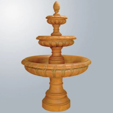 Giannini Garden Talenti Three Tier Fountain With Gray Gradient Background