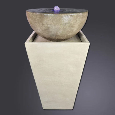 Giannini Garden Tapered Zen Fountain Large With Dark Gray Background