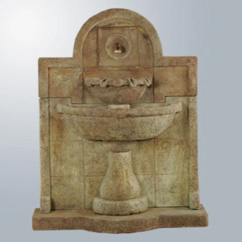 Giannini Garden Terme del Foro Outdoor Wall Fountain for Spout With Colored Background