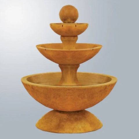 Giannini Garden Terso Three Tier Fountain Short With Spillways With Gray Gradient Background