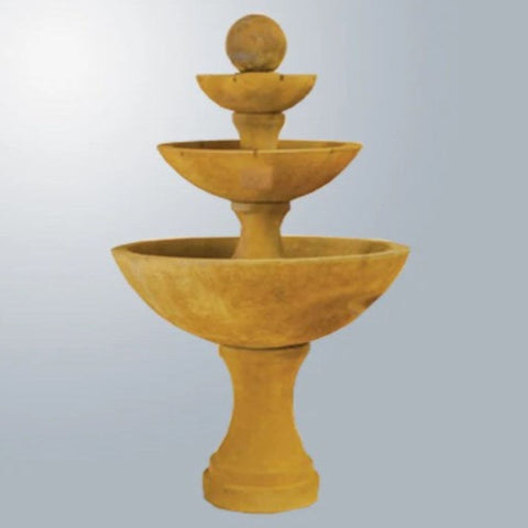 Giannini Garden Terso Three Tier Fountain With Spillways With Gray Gradient Background