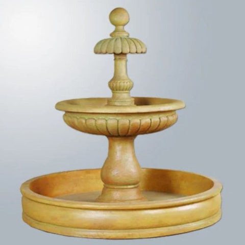 Giannini Garden Thermae Pond Outdoor Fountain With Colored Background