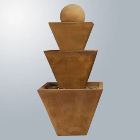 Giannini Garden Three Tier Fountain With Ball With Gray Gradient Background