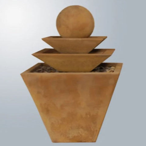 Giannini Garden Three Tier Tapered Square Fountain With Gray Gradient Background