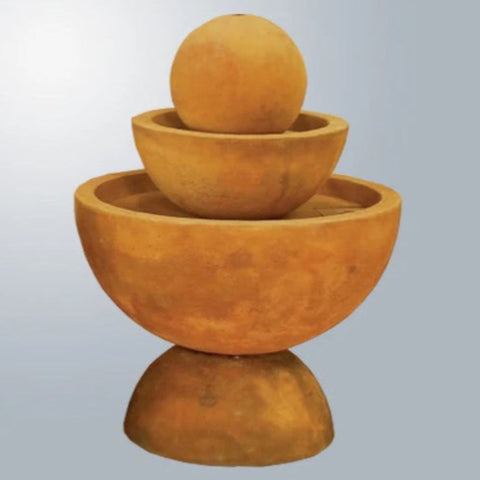 Giannini Garden Tondo Deep Fountain - Medium With Gray Gradient Background