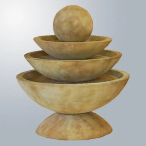 Giannini Garden Tondo Three Tier Fountain With Gray Gradient Background