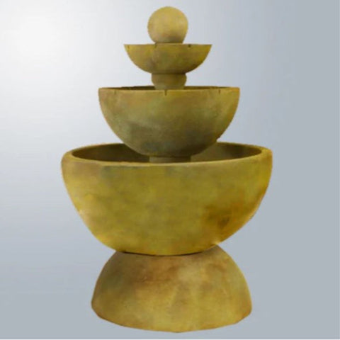 Giannini Garden Tondo Three Tier Fountain With Spillways With Gray Gradient Background