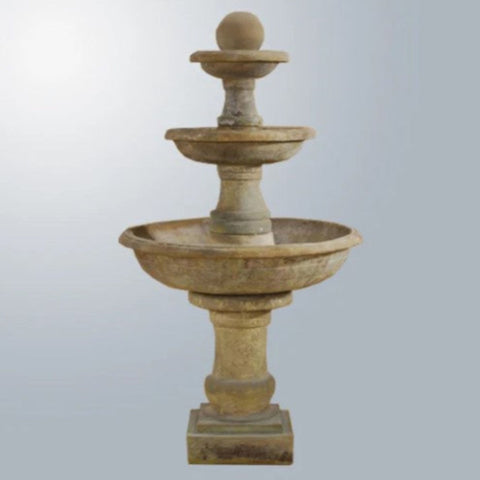 Giannini Garden Tosca Three Tier Fountain With Gray Gradient Background