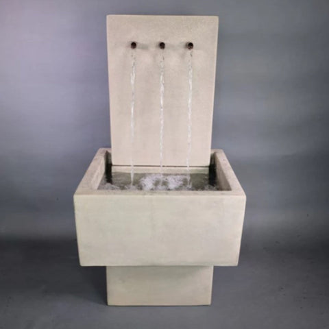 Giannini Garden Tribus Patio Wall Fountain With Gray Gradient Background