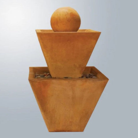 Giannini Garden Two Tier Fountain With Ball With Gray Gradient Background