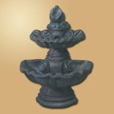 Giannini Garden Two Tier Shell Fountain With Water Pitcher With Gradient Color Background