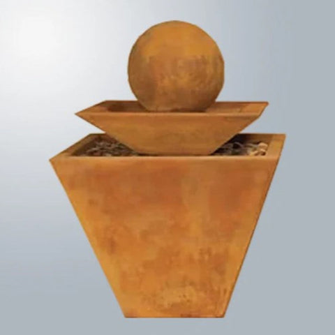 Giannini Garden Two Tiered Tapered Square Fountain With Gray Gradient Background
