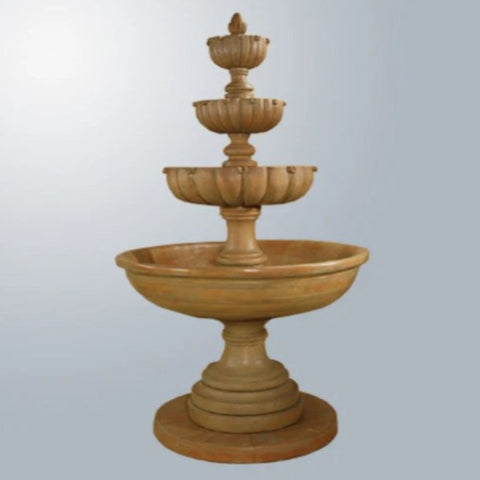 Giannini Garden Urbino Maximus Four Tier Fountain With Gray Gradient Background