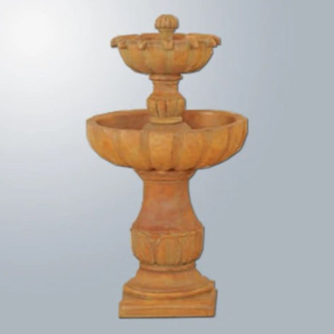 Giannini Garden Urbino Tall Two Tier Fountain With Colored Background