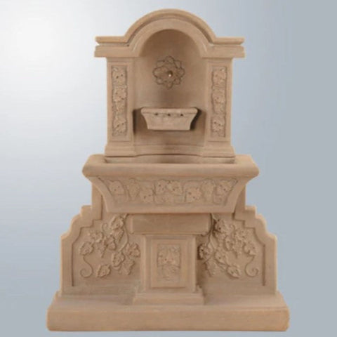 Giannini Garden Uva Wall Outdoor Fountain With Gray Gradient Background