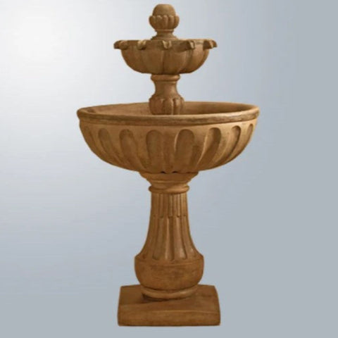Giannini Garden Valeria Two Tier Fountain With Gray Gradient Background