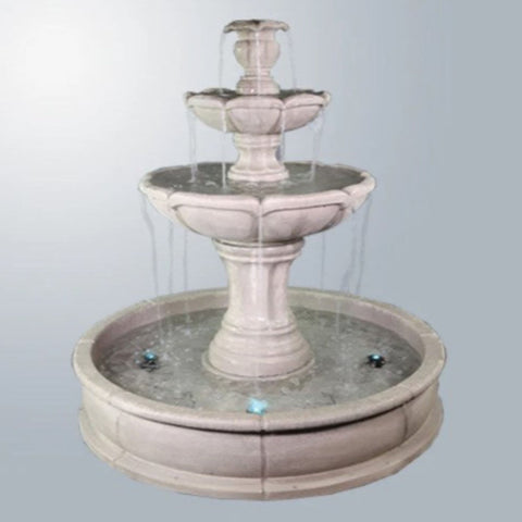 Giannini Garden Velia Three Tier Pond Fountain With Gray Gradient Background