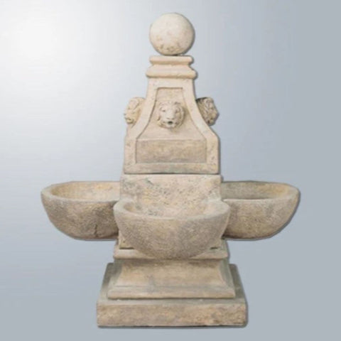 Giannini Garden Venetian Lion Outdoor Water Fountain With Gray Gradient Background