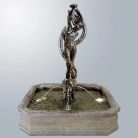 Giannini Garden Vestal Dancer Fountain With Gray Gradient Background