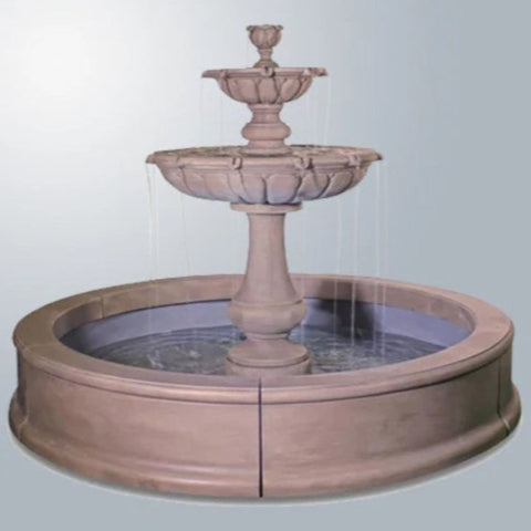 Giannini Garden Vicentina Fountain with Pond With Gray Gradient Background