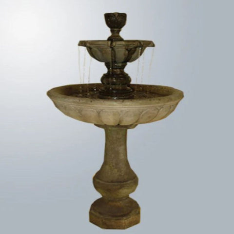 Giannini Garden Vicentina Two Tier Fountain With Gray Gradient Background