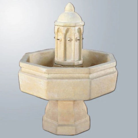 Giannini Garden Villa Basilica Outdoor Water Fountain With Colored Background