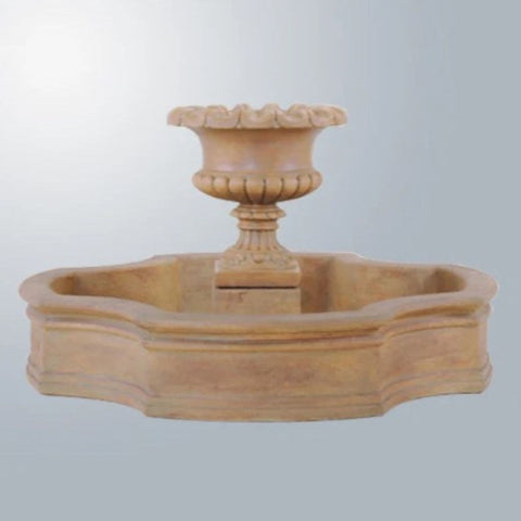 Giannini Garden Villa Regina Pond Fountain With Gray Gradient Background