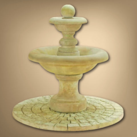 Giannini Garden Villa Santini Two Tier Fountain with Ball Finial With Gradient Color Background