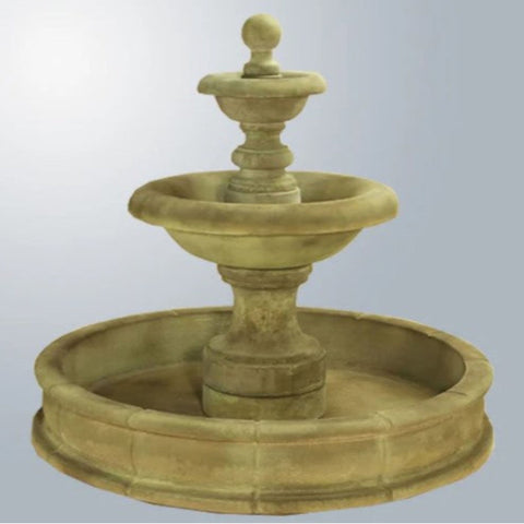 Giannini Garden Villa Santini Two Tier Pond Fountain Short With Gray Gradient Background