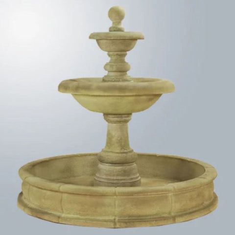 Giannini Garden Villa Santini Two Tier Pond Fountain Tall With Gray Gradient Background