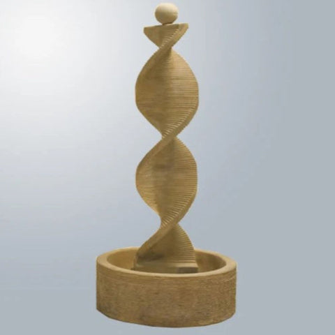 Giannini Garden Water Spiral with Round Bowl and Ball Finial With Gray Gradient Background