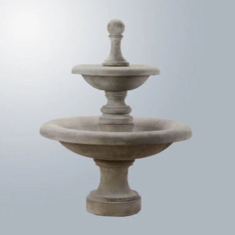 Giannini Garden Westminster Two Tier Fountain Short With Gray Gradient Background
