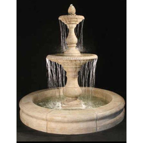 Gran Vista Outdoor Fountain with Fiore Pond With Colored Background