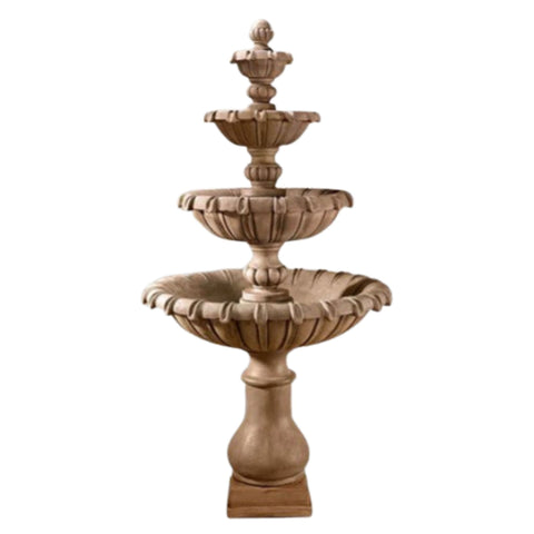 Grand Chateau Four Tier Fountain With Plain White Background