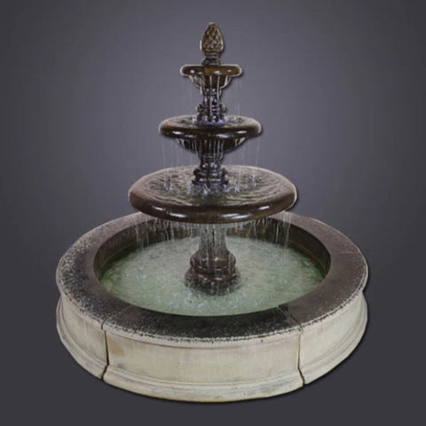 Grand Garden Newcastle Three Tier Easy Pond Fountain With Dark Gray Color Background