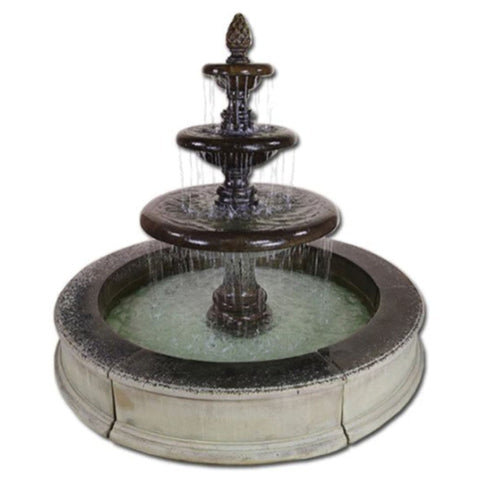 Grand Garden Newcastle Three Tier Easy Pond Fountain With Plain White Background