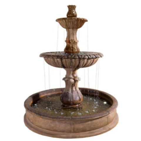 Grandis Calanthia Two Tier Pond Fountain With Plain White Background