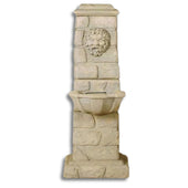Green Man Column Outdoor Water Fountain With Plain White Background