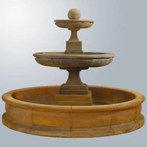 Hampton Short Pond Fountain With Gray Gradient Background