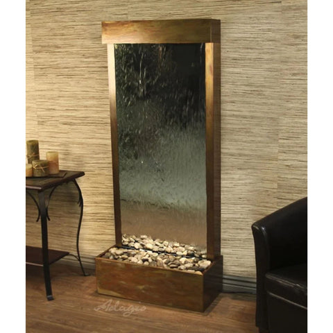 Adagio Water Features Harmony River Floor Water Fountain - Rear Mounted With Soft Lighting and Textured Floors and Walls