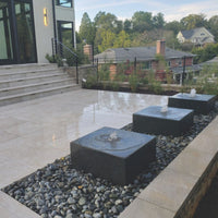 Thumbnail for Heiho Basalt Stone Outdoor Fountain With Elegant Open View And Railings