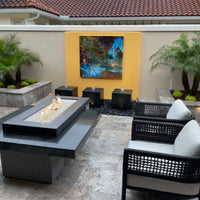 Thumbnail for Heiho Basalt Stone Outdoor Fountain With Modern Patio Fire Pit