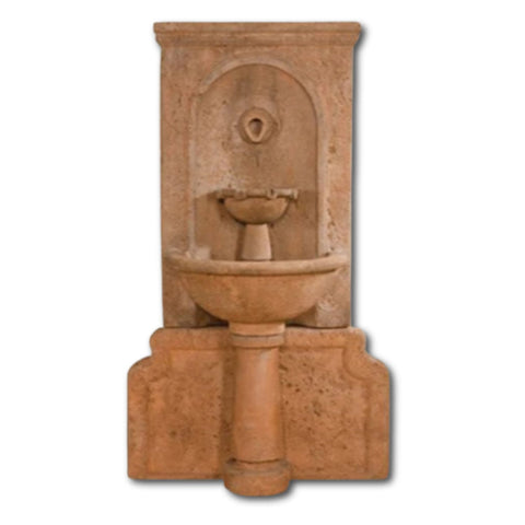 Imperia Antica Wall Fountain With Concrete Water Spout With Plain White Background