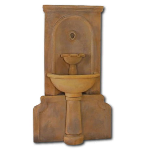 Imperia Wall Fountain With Concrete Water Spout With Plain White Background