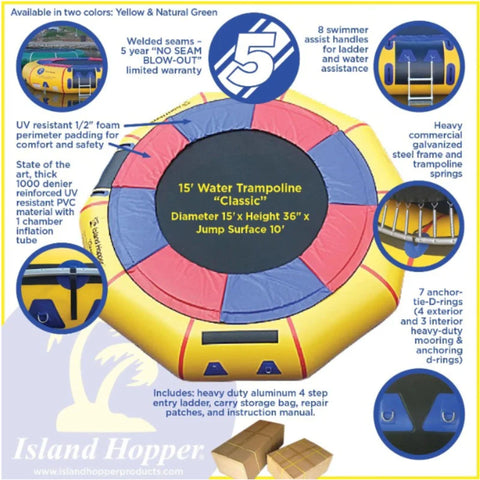 Island 15 Classic Water Trampoline Features