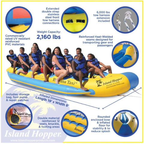 Island Hopper 12 Person Double Banana Boat Taxi Features