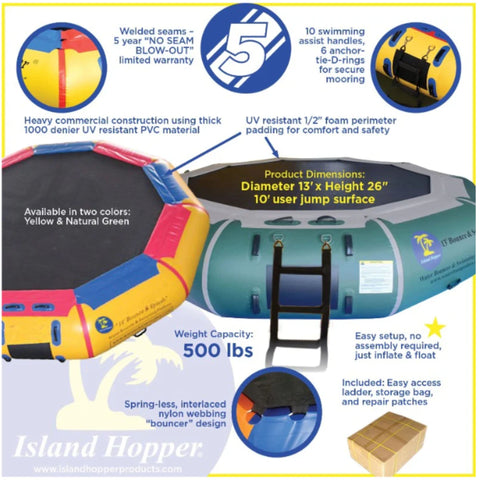 Island Hopper 13 Bounce n Splash Water Bouncer Features